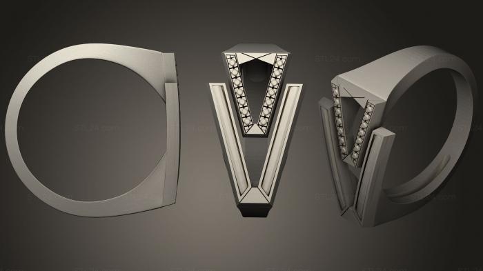Ювелирные перстни и кольца (VF кольцо, JVLRP_0865) 3D модель для ЧПУ станка
